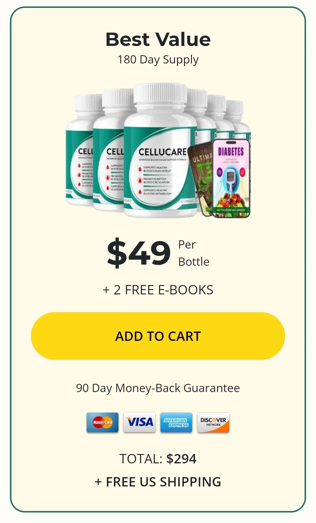 CelluCare 6 bottles pricing